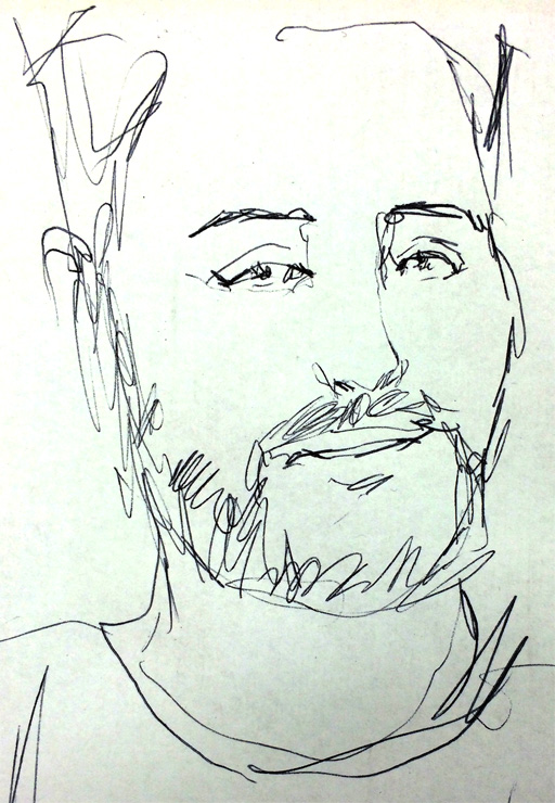 Justin Reinhart Portrait in Pen